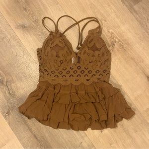 Boho padded embroidered crop top